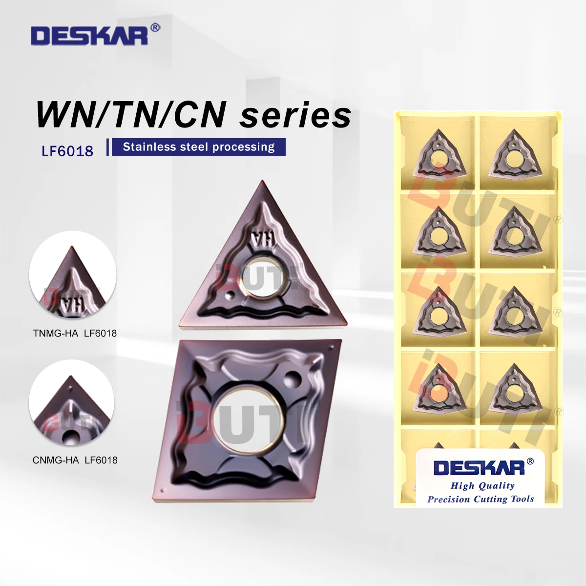 

DESKAR 100% Original TNMG160402 WNMG080402 CNMG120402 HA LF6018 Stainless Steel Turning Tool CNC Lathe Alloy Tool Wear-resistant