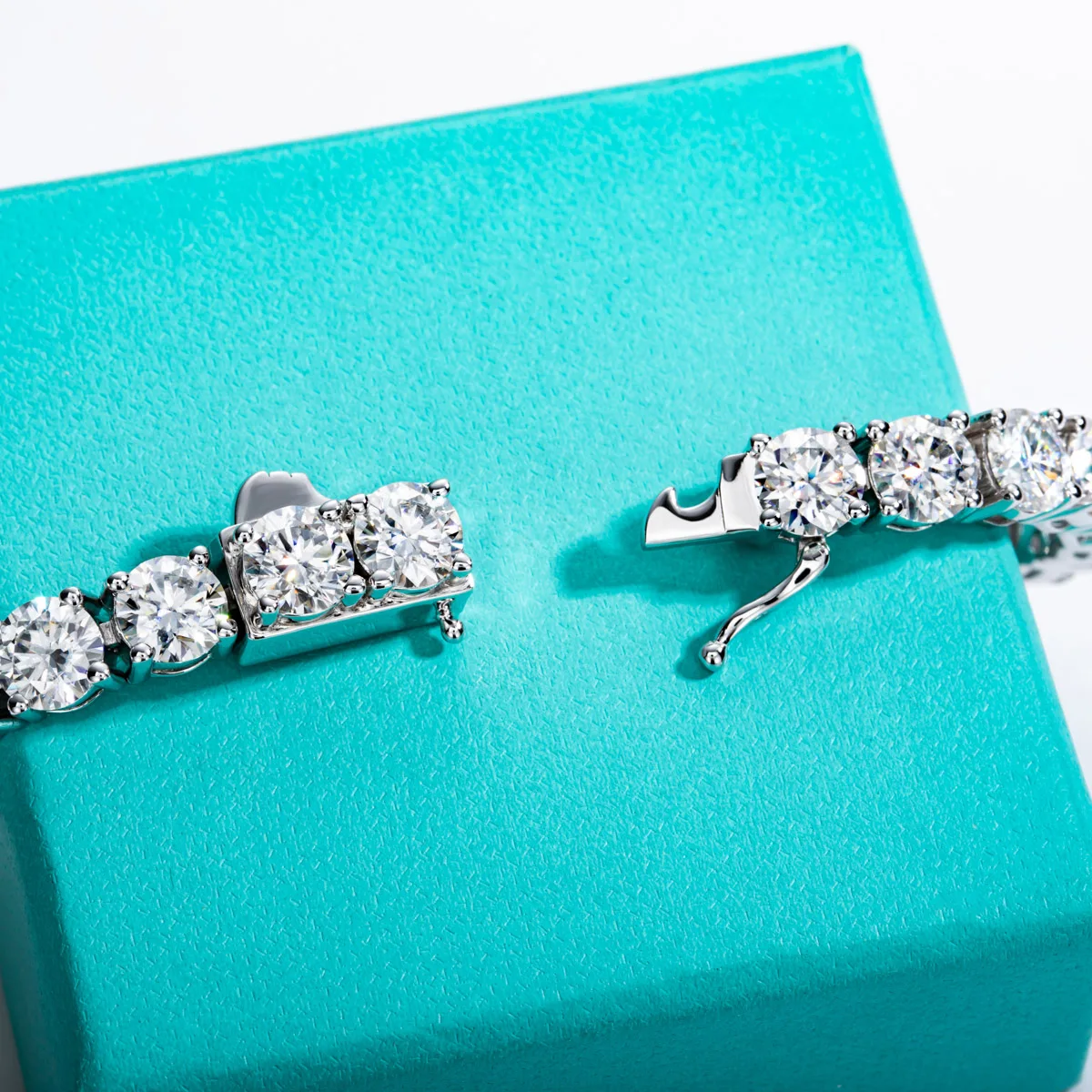 AnuJewel 3 مللي متر/4 مللي متر/5 مللي متر/6.5 مللي متر D اللون مويسانيتي الماس سوار للتنس 925 فضة الزفاف أساور للنساء والرجال #3