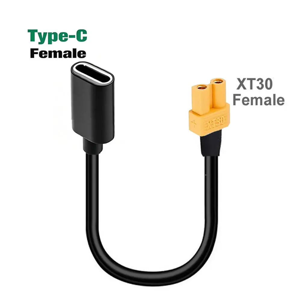 PD 100W USB-C to XT30 Connector Charging Cable Type C to XT30 Female Adapter Cord for RC Lipo Battery, Car Boat,FPV Racing Drone