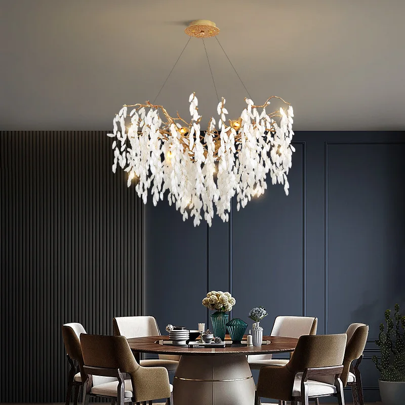 

Postmodern living room light high-grade light luxury branch restaurant light creative household all copper chandelier