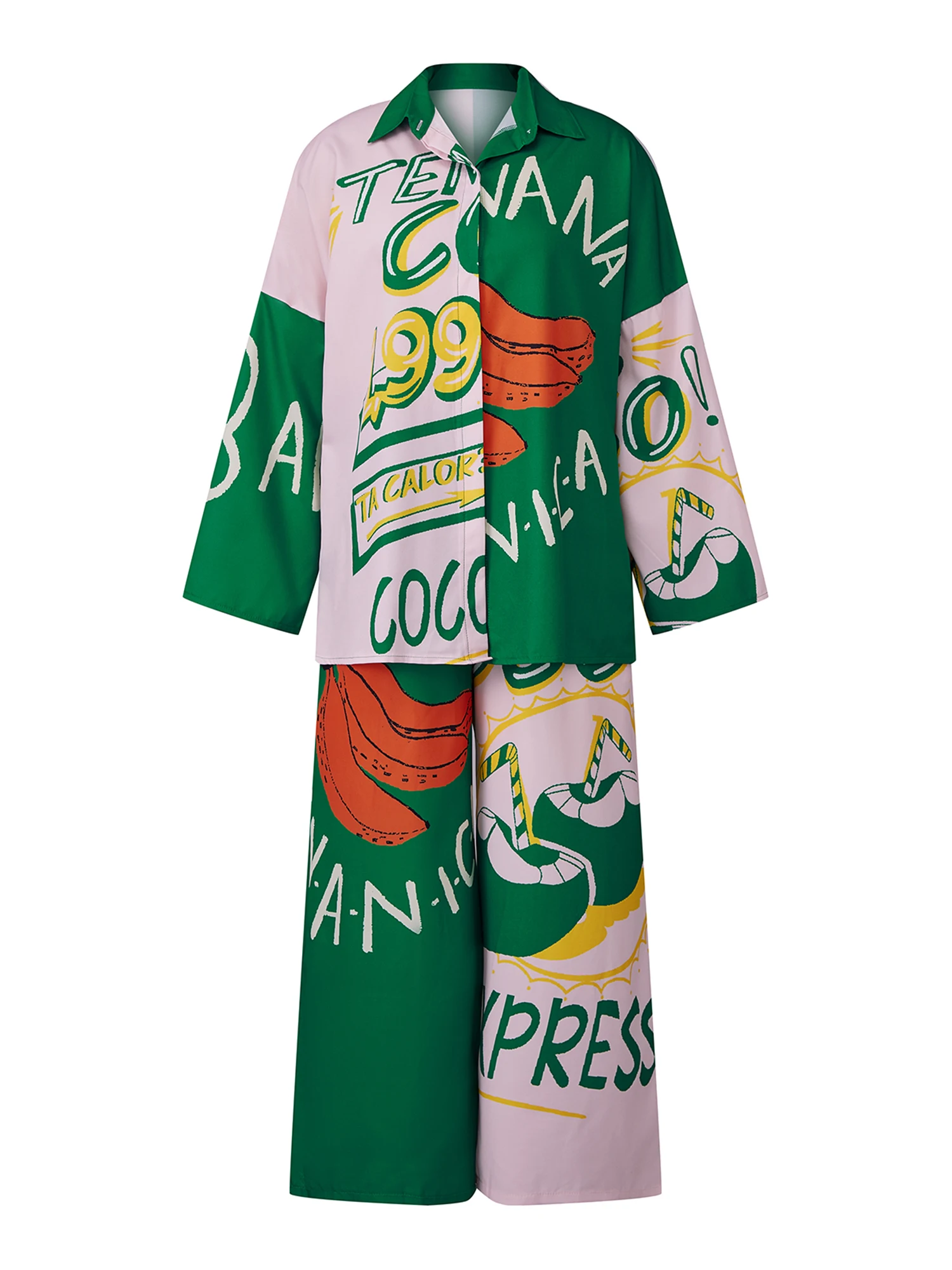 

Women s Cozy Autumn Pajama Set with Cute Animal Print Long Sleeve Top and Flannel Pants Loungewear 2 Piece Set