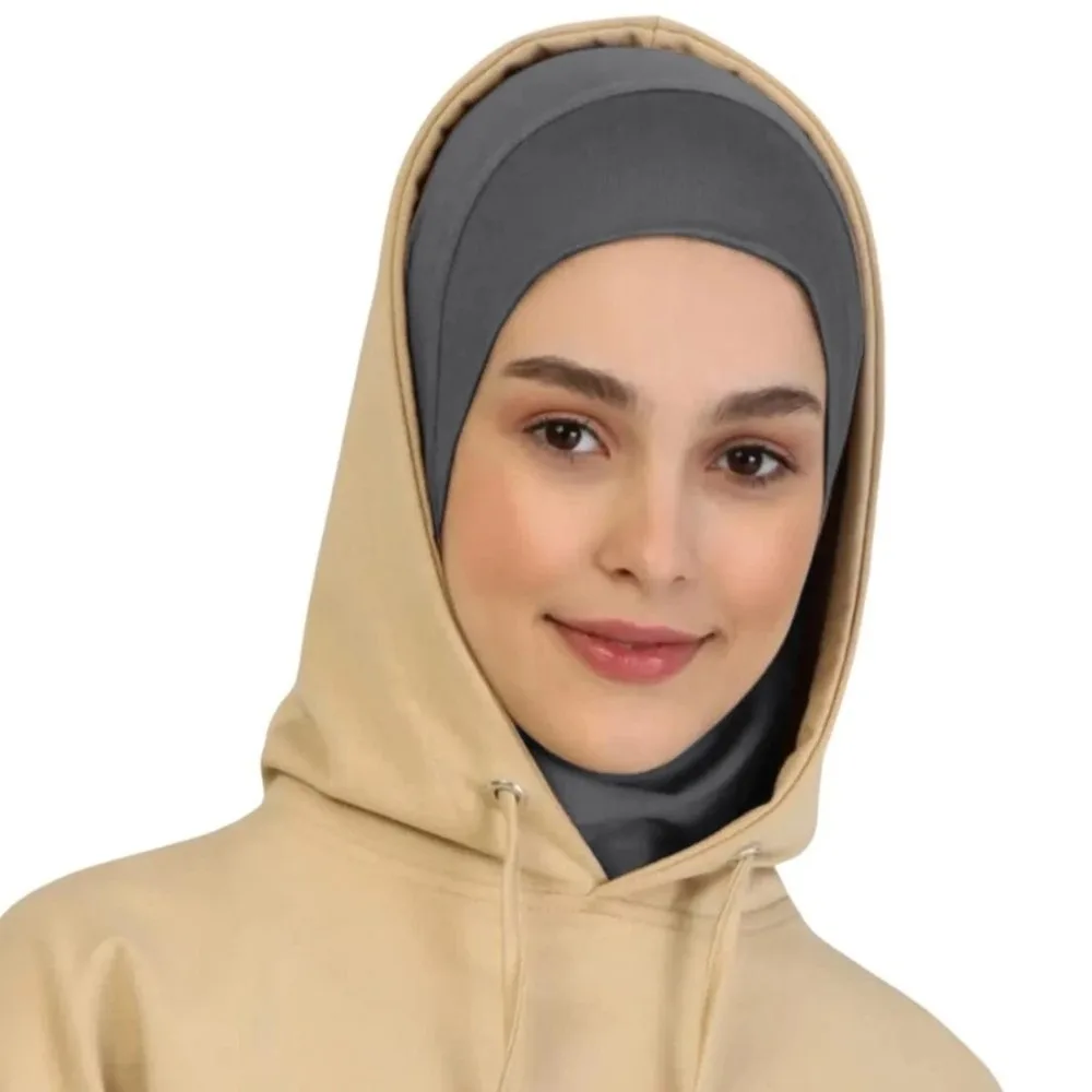 Breathable Instant Hijab Crinkle Rayon Lightweight Sports Headscarf Plain Design Solid Color Full Neck Cover Turban Ladies