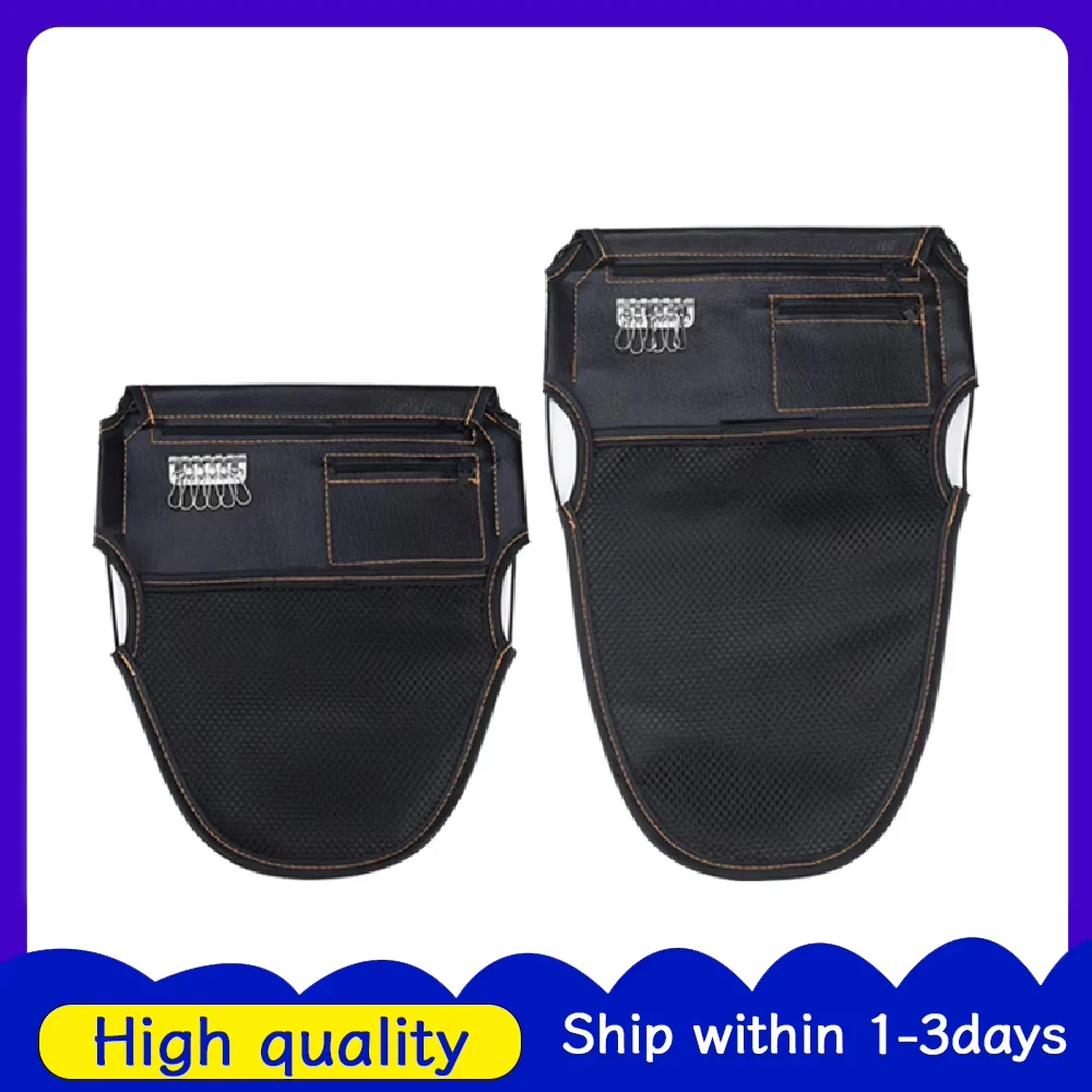 Motorcycle Underseat Bag PU Leather Cargo Storage Bag with Card Tissue Multifunctional Bag for motorcycles or off-road bikes.