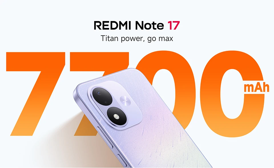 Global Version Xiaomi Redmi Note 17 4G Smartphone 6.99" FHD+ AMOLED Display Snapdragon® 6s 4G Gen 2 CPU 7700mAh 45W 50MP Camera