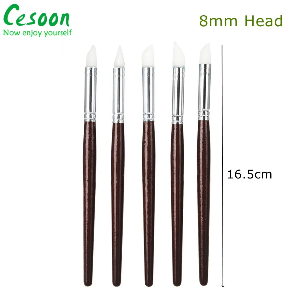 5Pcs Dental Resin Brush Pens Silicone Nails Art Brushes Dentistry Composite Cement Porcelain Teeth Tool Shaping Line DIY Drawing