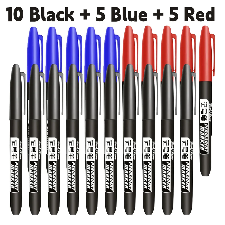 6 PCS Permanent Marker Pen Manga Drawing Markers Black Blue Red Waterproof Ink Sketch Pens Stationery Art School Supplies, image 17