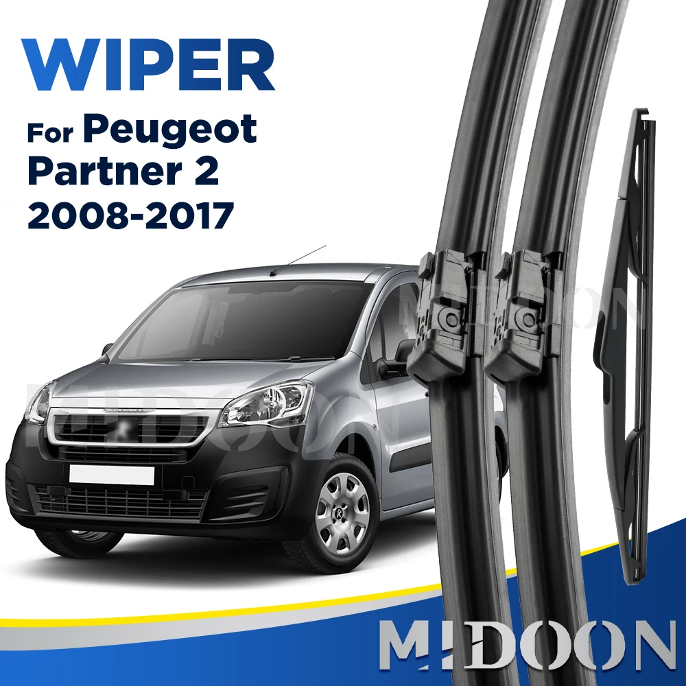 

Стеклоочиститель MIDOON для Citroen Berlingo B9 2008-2017 2009 2010 2011, передние и задние щетки стеклоочистителя, щетки для ветрового стекла 26 "+ 16" + 14"