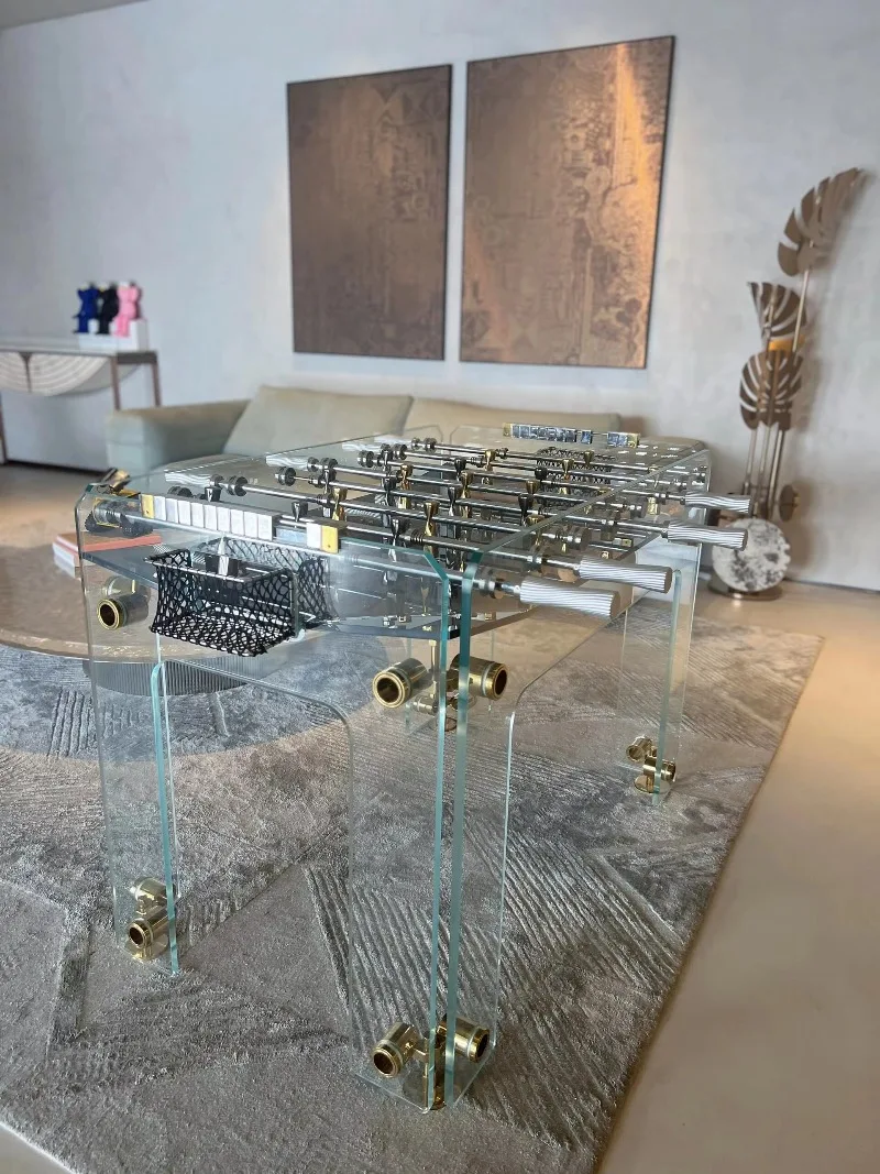 Villa transparent tempered crystal glass lamp mansion indoor high-end table football machine