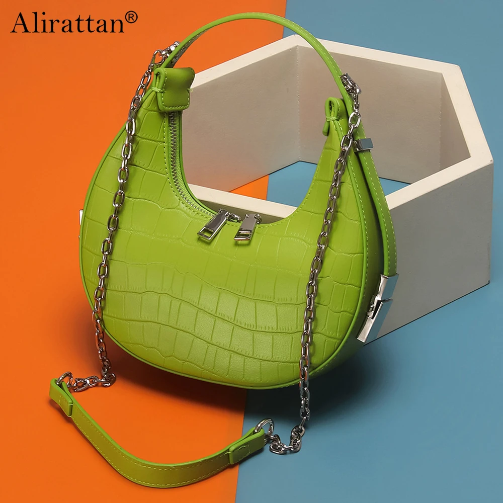 

Alirattan 2024 New Trendy Bags for Women Simple Personality Crescent Bag Fashion All-Match Portable Shoulder sac a main femm