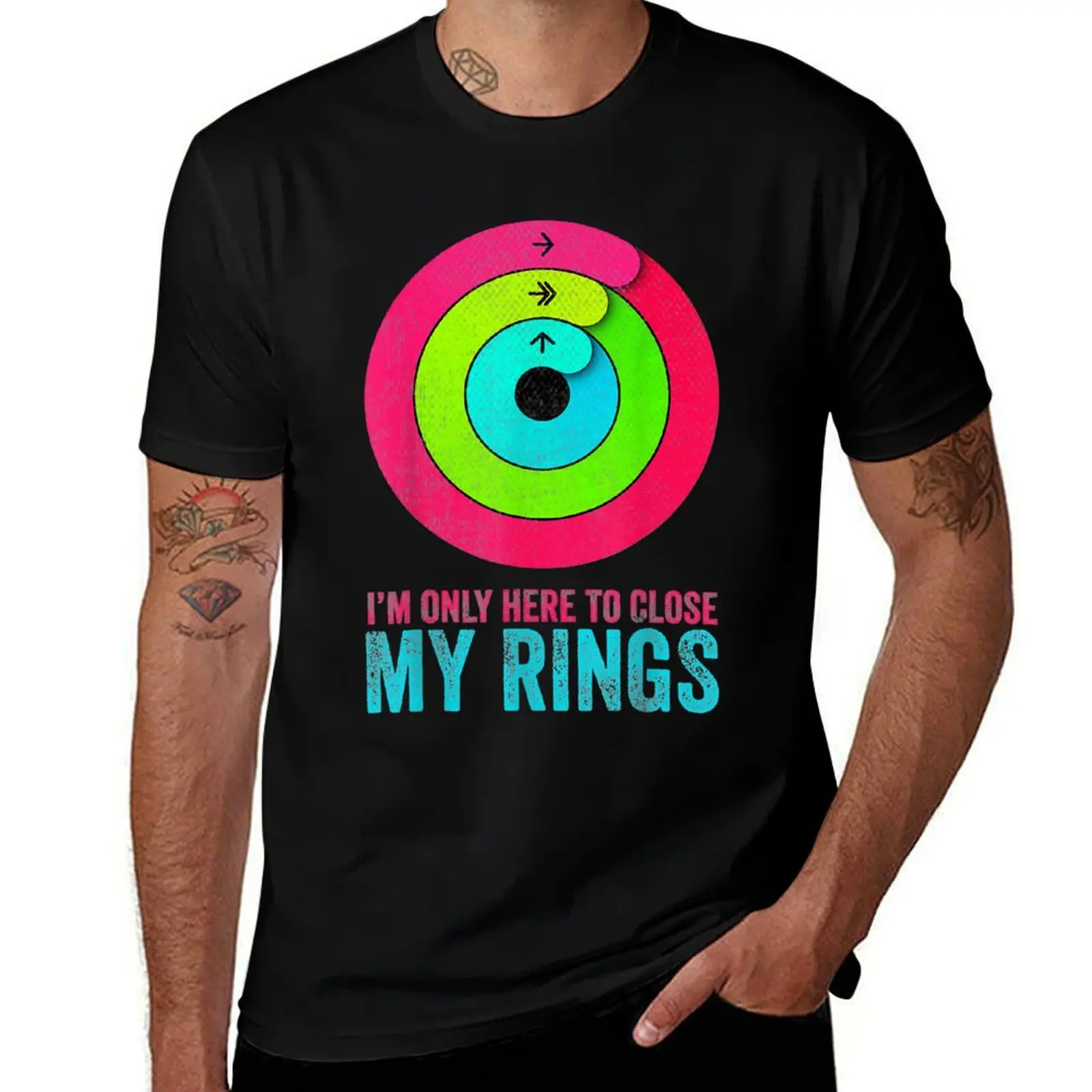 

I'm only here to close my rings Distressed Text T-Shirt t shirt men 100% cotton luxury brand man t shirts graphic T-Shirt