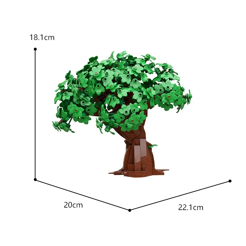 MOC- 109516   Acessórios de cena de castelo medieval, plantas, árvores verdes, blocos de construção, modelo diy, brinquedos de quebra-cabeça para crianças, presente de aniversário, 670 peças