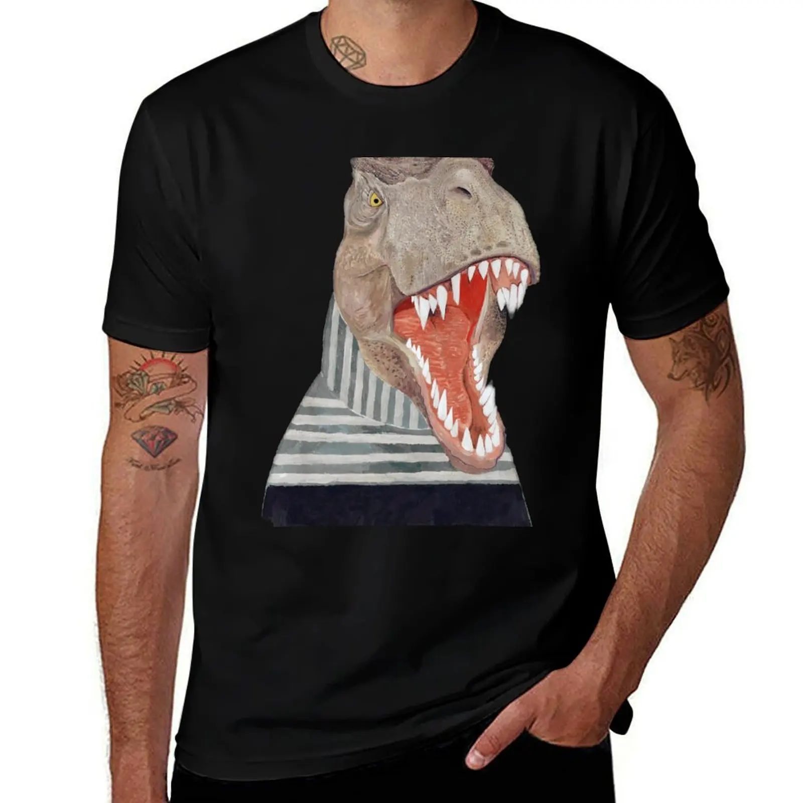 Roaring Rex T-Shirt Basic Short Sleeve T-Shirt for Men
