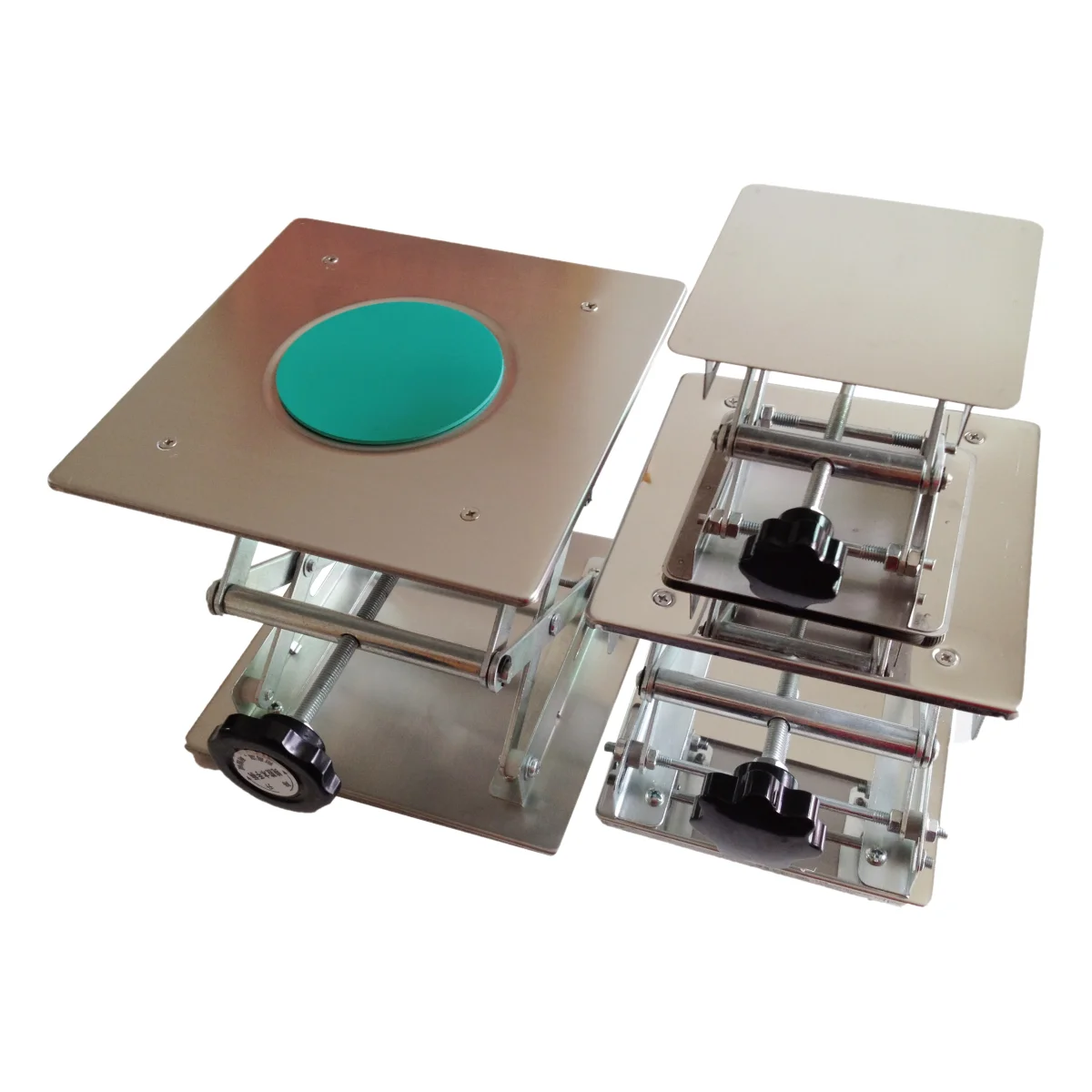 Custom Laboratory Small Stainless Steel Support Table Stand Rack Adjustable Lifting Platforms Manual Jack For Lifting Lowering