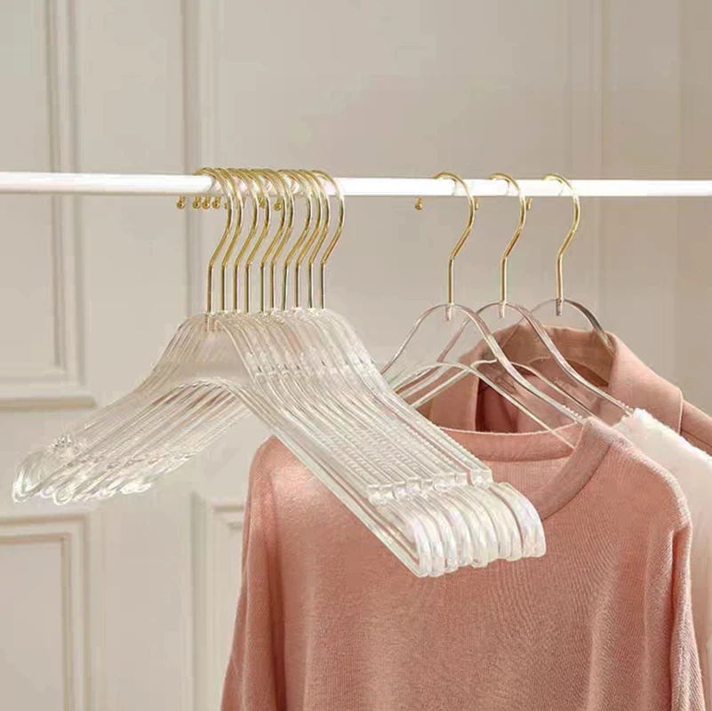 5/10pcs Transparent Acrylic Hanger Organizer Clothes Hanger Suit Pants Anti Slip Drying Rack Suitable for Adults Children