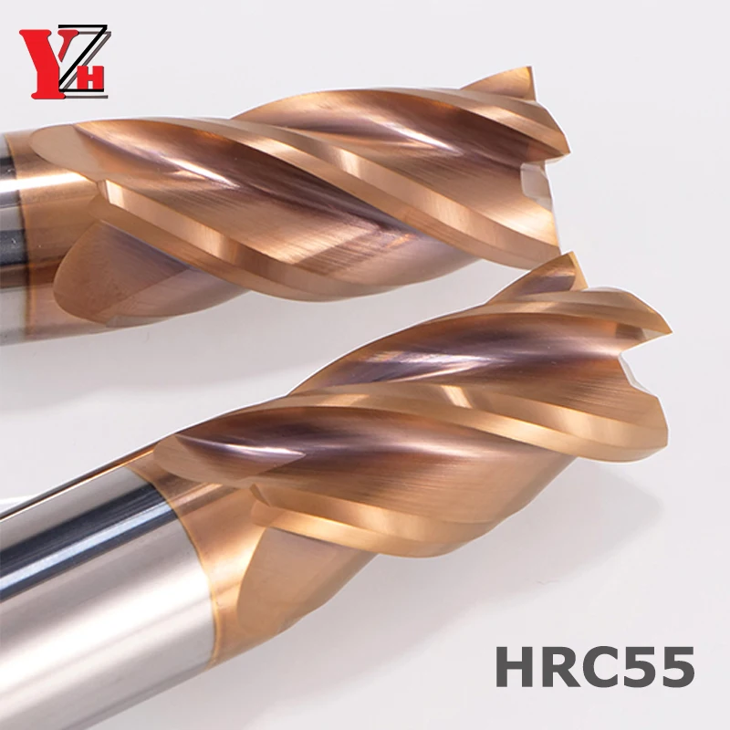 

HRC55 Carbide End Mill Tungsten Machine Cutter Tool 4 Flute Metal Face Square Bit 3mm 4mm 6mm 8mm 10mm 12mm 14mm 16