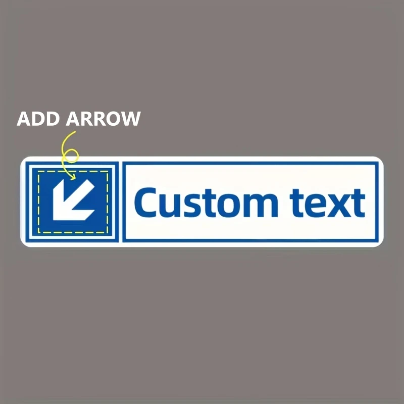 Custom Text Directional Aluminum Sign 4x16 Inch 10*40cm Custom Arrow Guide Plaque Anti-Sunlight Waterproof Pressure Resistant Pr