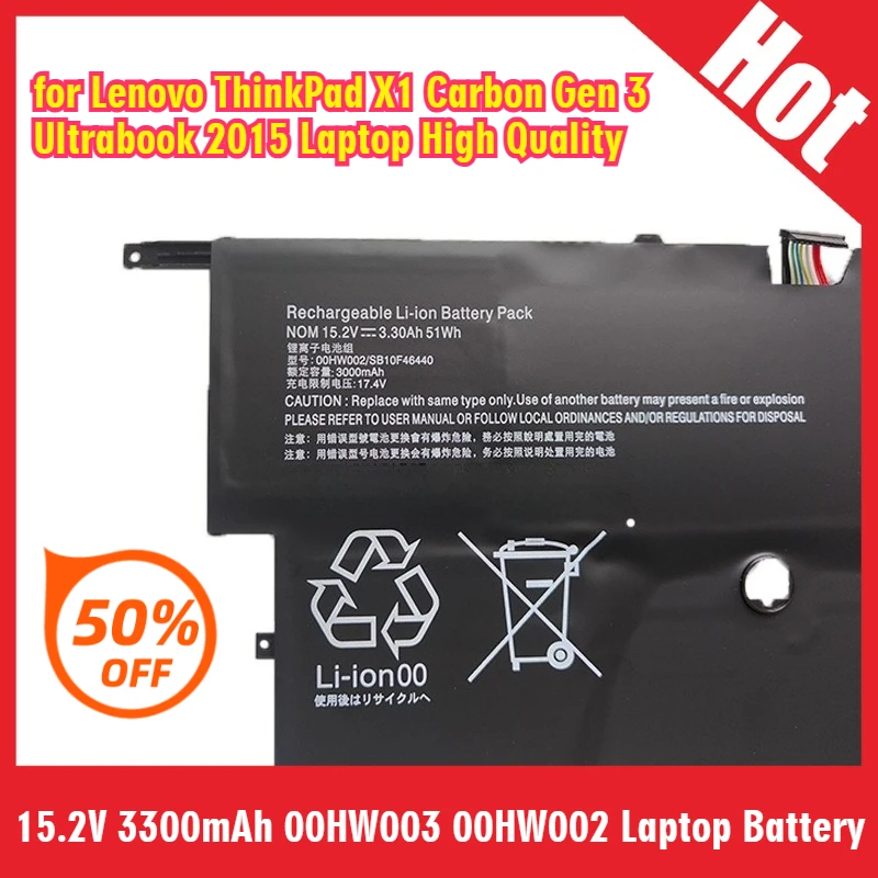 100-new-152v-3300mah-00hw003-00hw002-laptop-battery-for-lenovo-thinkpad-x1-carbon-gen-3-ultrabook-2015-laptop-high-quality