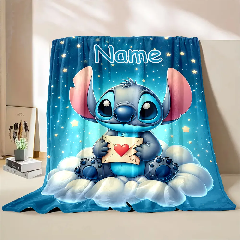 

1PC Stitch Printed Blanket Can Be Custom with Name, Soft and Warm, Suitable for Home, Office, Camping and Car Girls Gifts