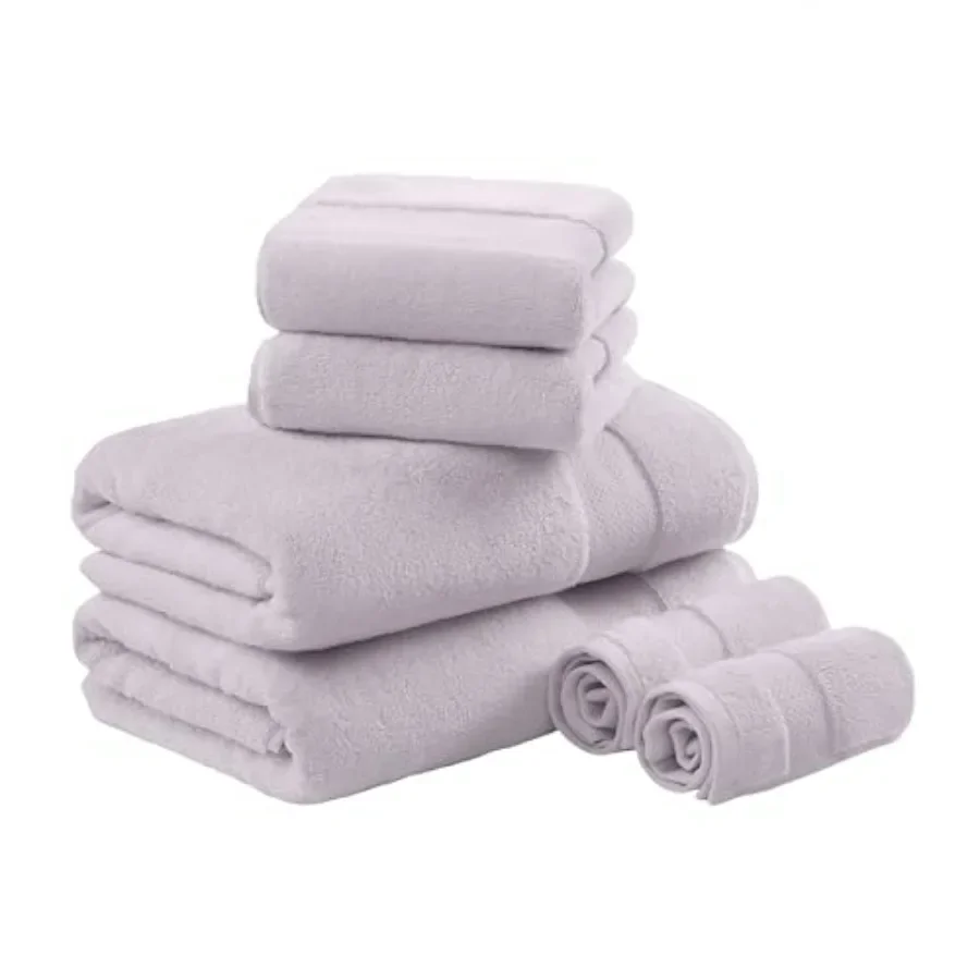 

Turkish 100 Cotton Towel Set for Hotel Bathroom Use, Lavender Color, 600Gsm Luxury Premium Weight, Soft Absorbent Shower Hand F