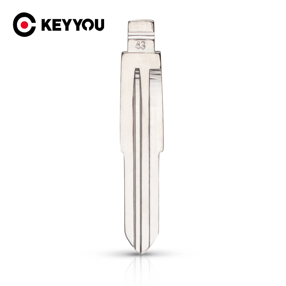 KEYYOU Metal Blank Uncut Flip KD Remote Key Blade Type #43 (T11) for Chery E5