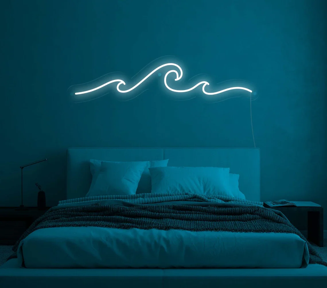 Wave Neon Sign ,Wall Decor ,Wall Sign, Sea Neon Sign, Water neon sign ,Nature Neon Sign, Ocean Neon, Bedroom Sign Decor