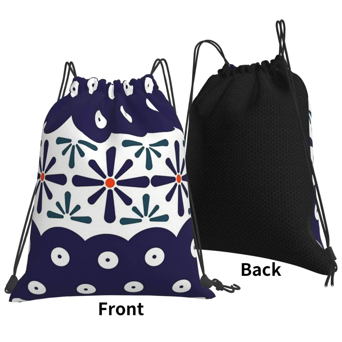 Polish Design Of Traditional Ceramics Backpacks Casual Drawstring Bundle Pocket Sports Bag Book Bags for Man Woman Students