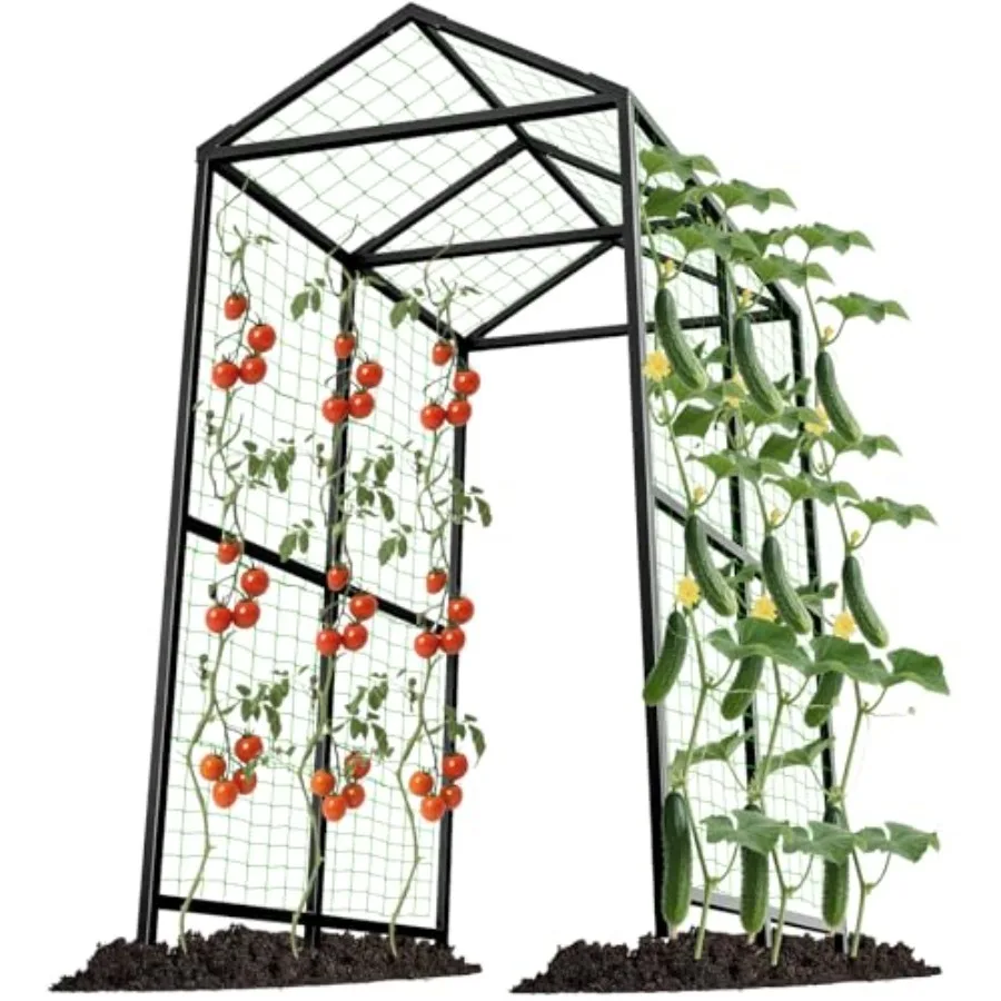 

Metal Garden Arch Trellis for Climbing Plants Outdoor, 7.1FT Extra Tall Cucumber Trellis for Raised Bed, Plant Trellis for Vege