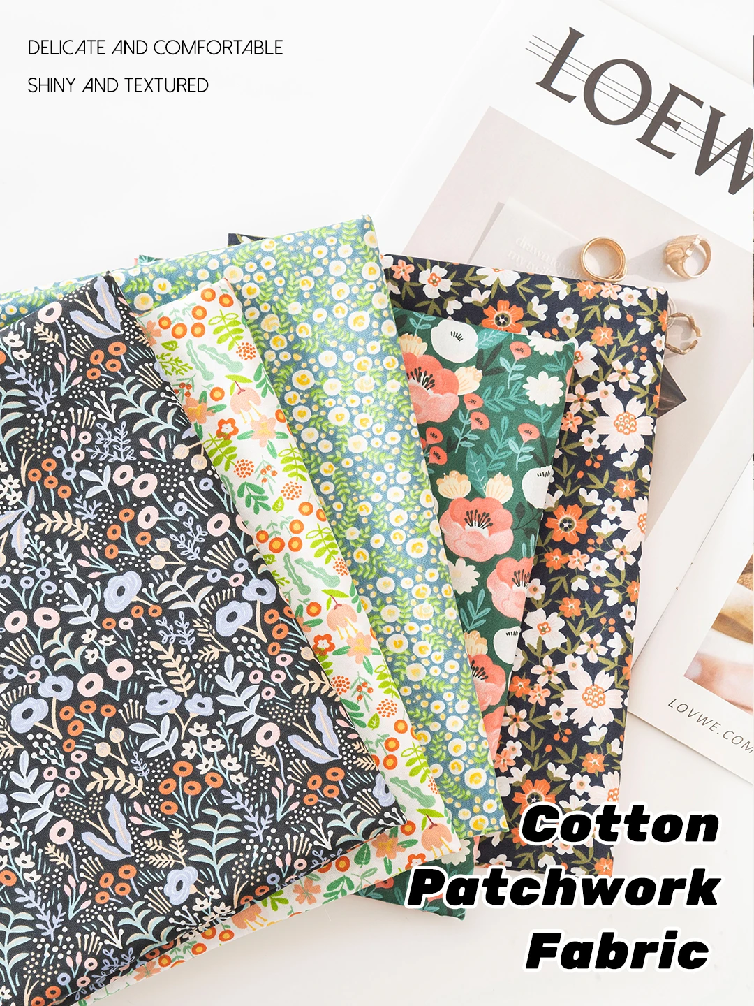 160×50 Twill floral pattern print cotton fabric for sewing home Diy make bedding cloth textile by the metres