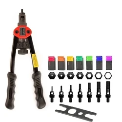 Totalmente automático Rivet Tool Set, rebitador, rebites roscados, máquina de perfuração, Inserido à mão, M3-M12, 1Set