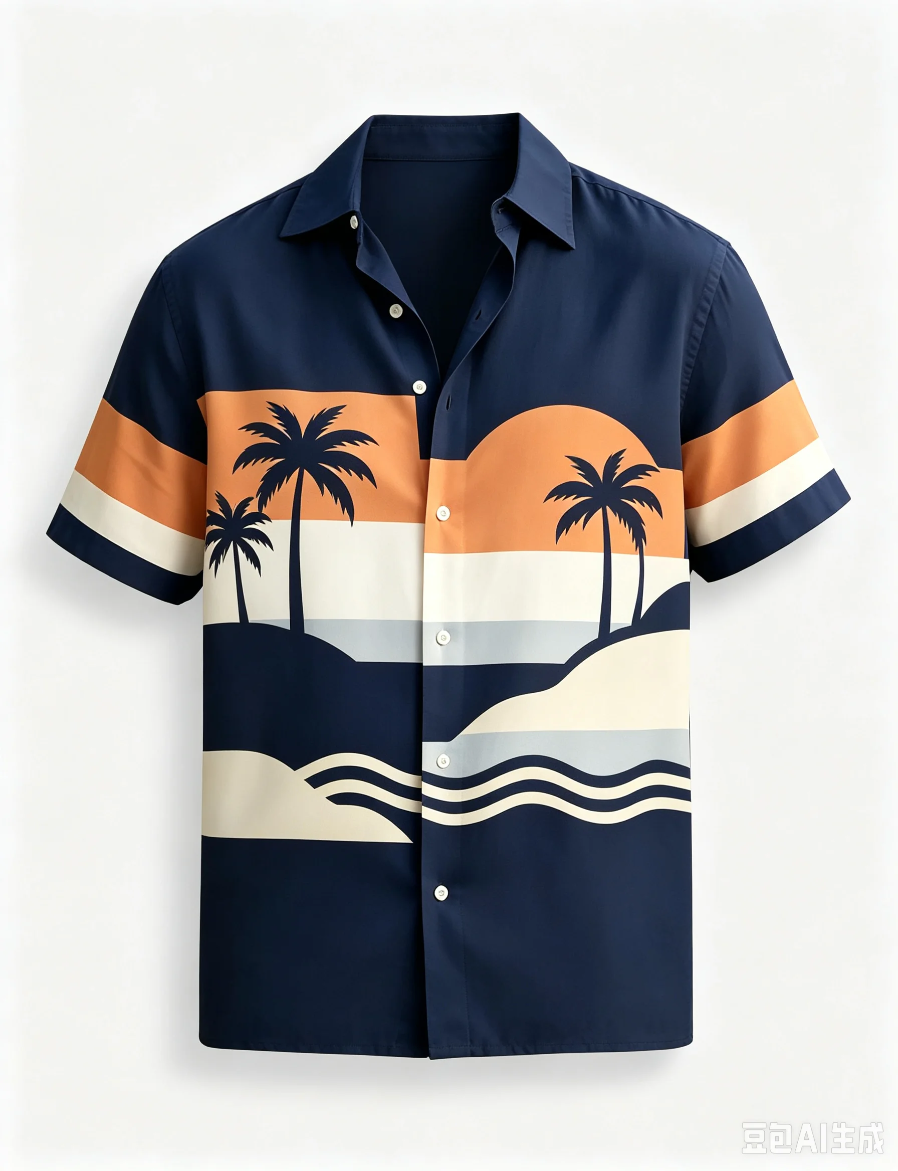 Men's Tropical Geometric Patchwork Style Printed Casual shirt, For Summer leisure, Beach gatherings, And Daily Commuting Wear