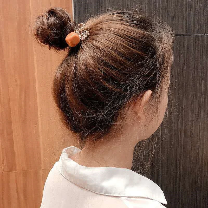 Korean version of Dongdaemun head rope hollow-out crystal scrunchie network red hair tie rubber band hair rope