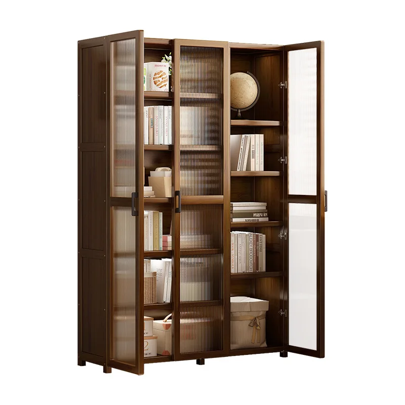 Dust-proof floor-to-ceiling bookcase, simple bookshelf, floor-to-ceiling household living room door, layered storage locker