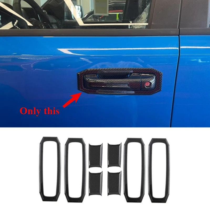 

For Dodge Ram 1500 2019-2024 Car Sticker Carbon Fiber Style Exterior Door bowl frame Moulding Cover Trim Decor Accessories