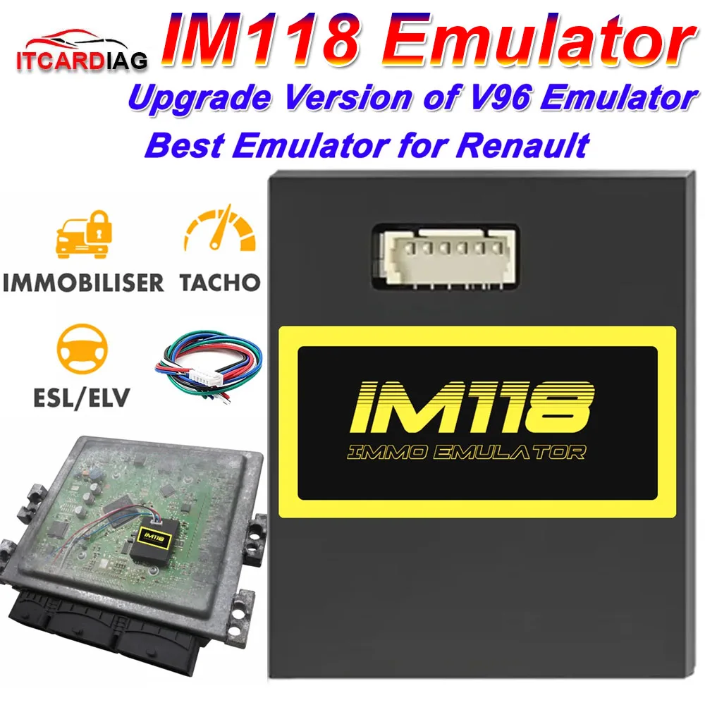 Universal IMMO Off Emulator IM118 ESL ELV Tacho Tachometer tester Program for Renault Bosch EDC15 EDC16 EDC17...ECUs PK V96