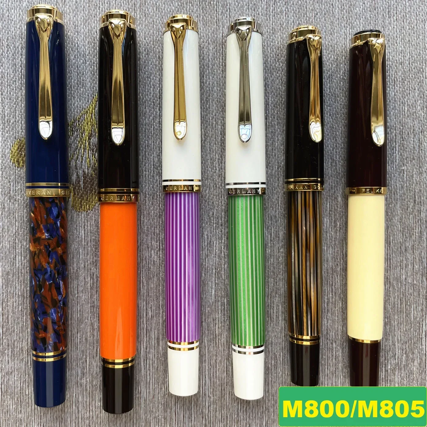 German Original Pelikan M800/M805 18K Gold Nib Piston Fountain Pen Black Green Strip Blue Strip Emperor Business Gift Series