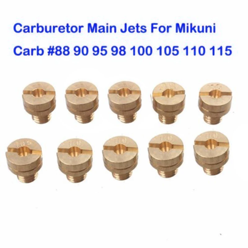 10Pcs M5x0.75mm Main Jets Set For Mikuni Carburetor VM22 VM24 VM26 125cc 150cc 200cc 250cc Motoforce Carburetor Injector Nozzle