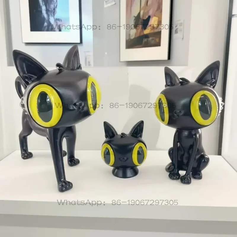 Modern Simple Light Luxury Creative Big-eyed Cat Ornament Living Room Porch Table TV Cabinet Children's Room Decoration