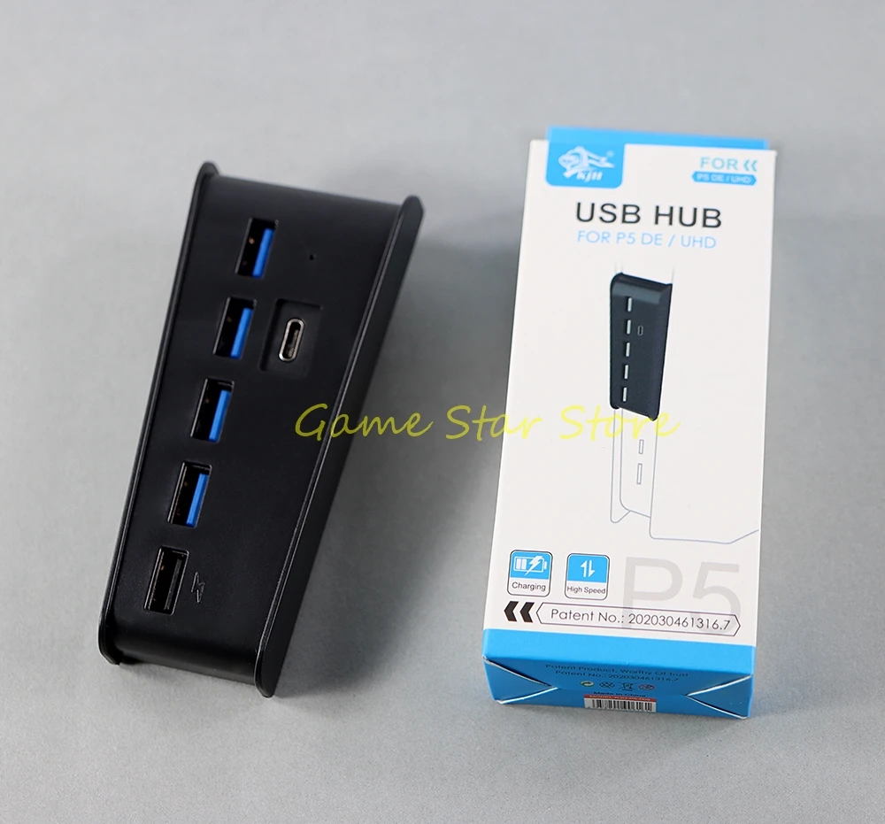 1pc For PlayStation 5 PS5 USB HUB USB3.0 Splitter Expander High Speed Hub Adapter with 5 USB A + 1 USB C Ports