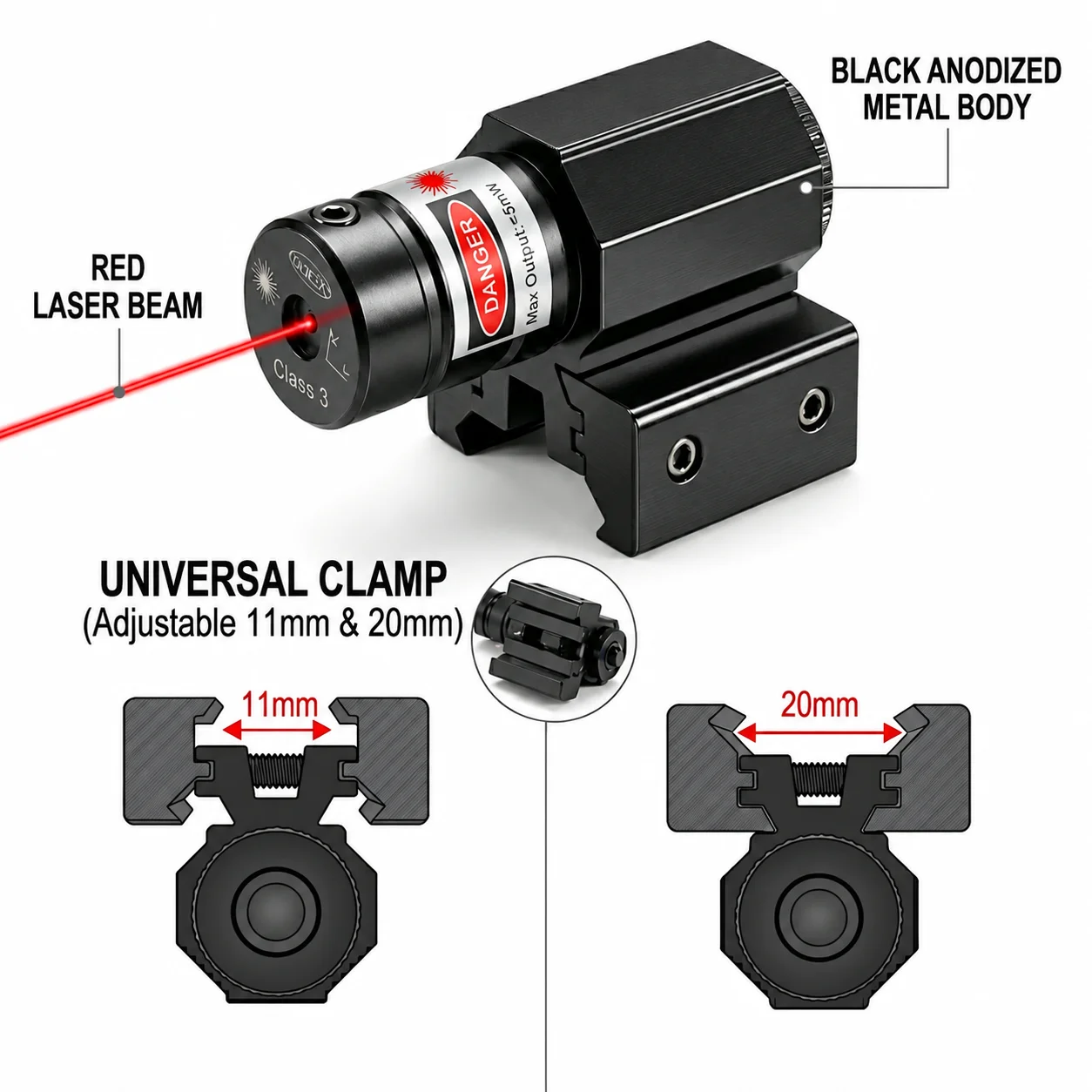No Battery Laser Sight Red Laser for Sighting 11mm/21mm