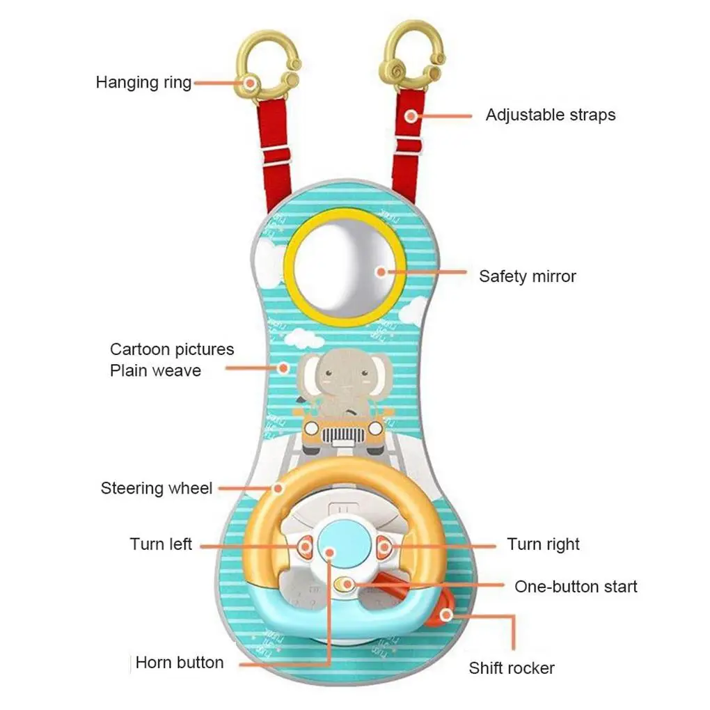 Baby Car Seat Toy Simulation Steering Wheel for Recreational Usage
