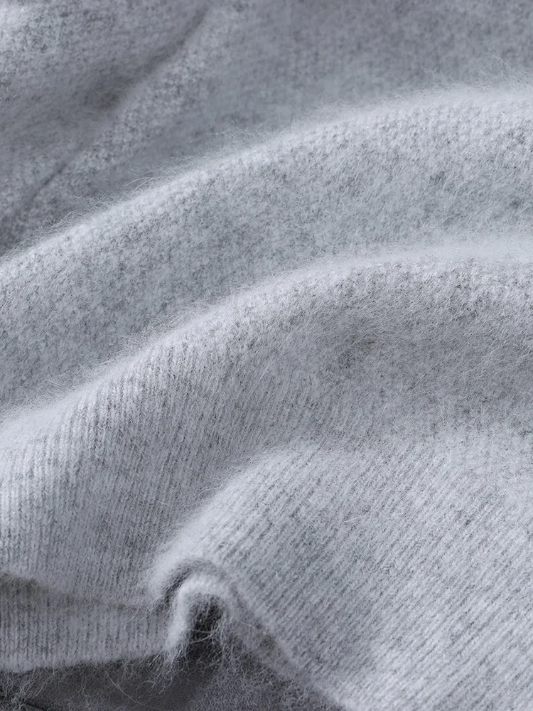 

TLOML Новый мужской свитер из 100% норки и кашемира с круглым вырезом, однотонный пуловер, умный повседневный осенне-зимний мягкий теплый норковый кашемир, удобные топы