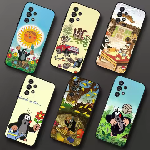 Cartoon Littles Mole Phone Case For Samsung Galaxy A20,A21s,A22,A31,A32,A52,A53,A72,73,A80,A91 Soft Black Cover