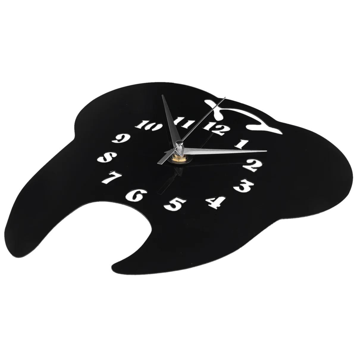 Timelike Creative Tooth-Shaped Wall Clock Dental Ornament Wall Clock 3D Acrylic Creative Mirror Wall Sticker Home Decor-Black