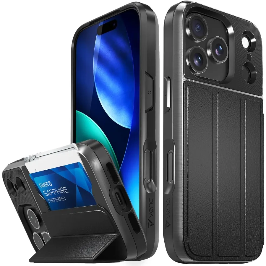 

For iPhone 17 Pro Wallet Case with Military Grade Drop Protection Flip Leather Cover featuring Slot Card Holder