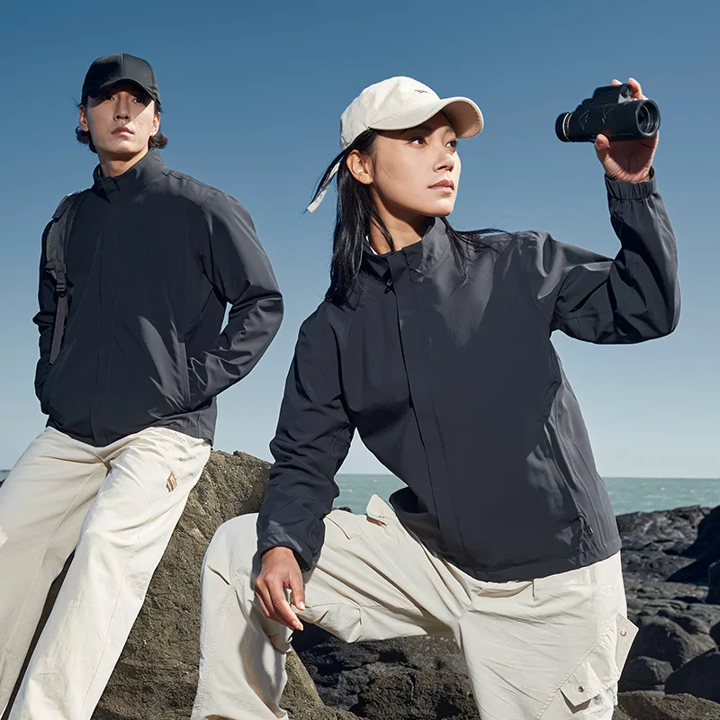 

Stand-up Collar Outdoor Jacket Men's and Women's Same Spring and Autumn Trend Coat Handsome Couple Jacket