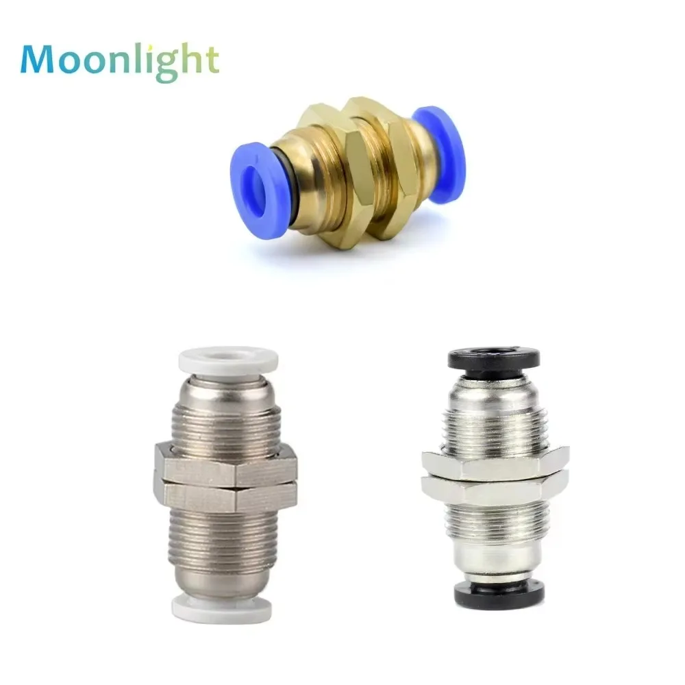 1pcs Blue Black White PM Pneumatic Fitting Pipe Connector Tube Air Quick Fittings Water Push In Hose Couping 4mm 6 8 10 12mm