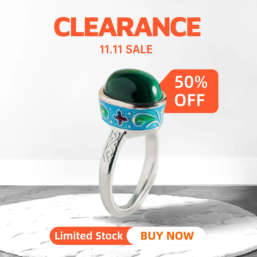 

GEEZENCA женское кольцо из натурального малахита, эмалированное серебро, в этническом винтажном восточном стиле, кольца с драгоценными камнями, новинка 2022