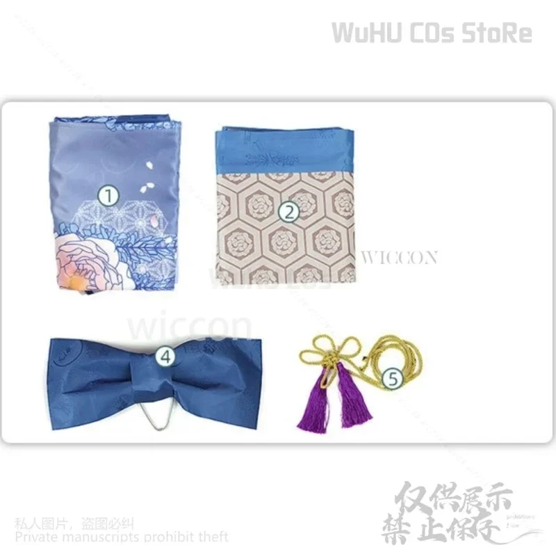 Disfraz de Cosplay Anime My Happy Marriage, Disfraz de Saimori Miyo, Vestido Kimono Japonés Azul Kawaii para Mujer, Lolita