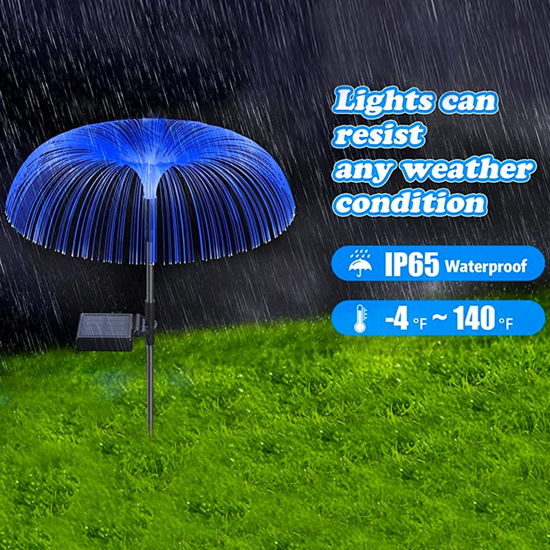 Outdoor LED Solar Garden Lights 7 Color Changing Waterproof Solar Jellyfish Lawn Lamp For Yard Garden Pathway Patio