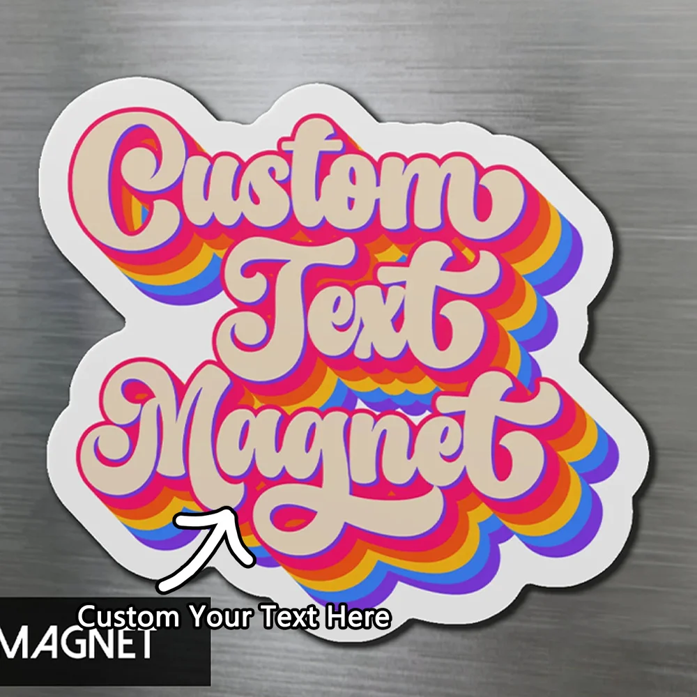 Customize a custom text magnet, a custom name magnet, a retro custom name magnet, a personalized magnet, a custom storage cabine